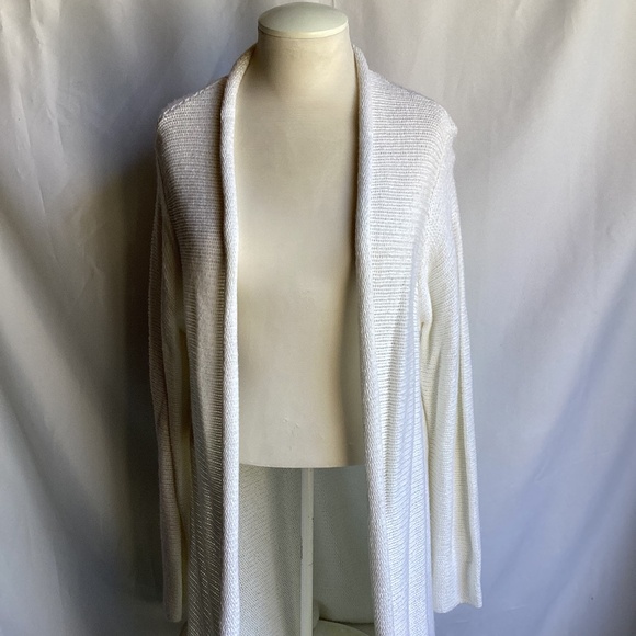 Gia White Extra Long Cardigan - Picture 2 of 3